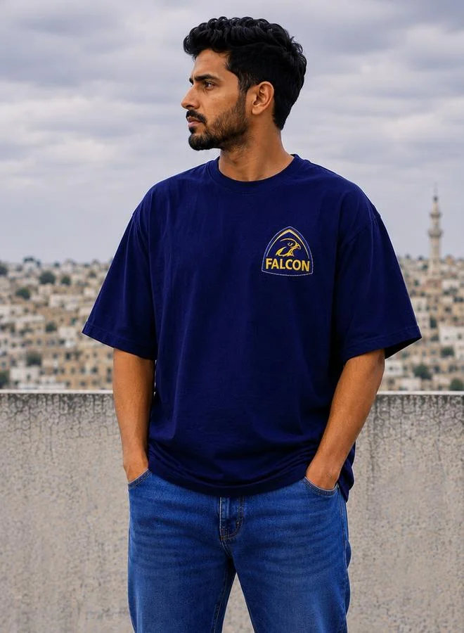Take Two Blue Falcon Logo Graphic Print Relaxed Fit T-Shirt By Falcon