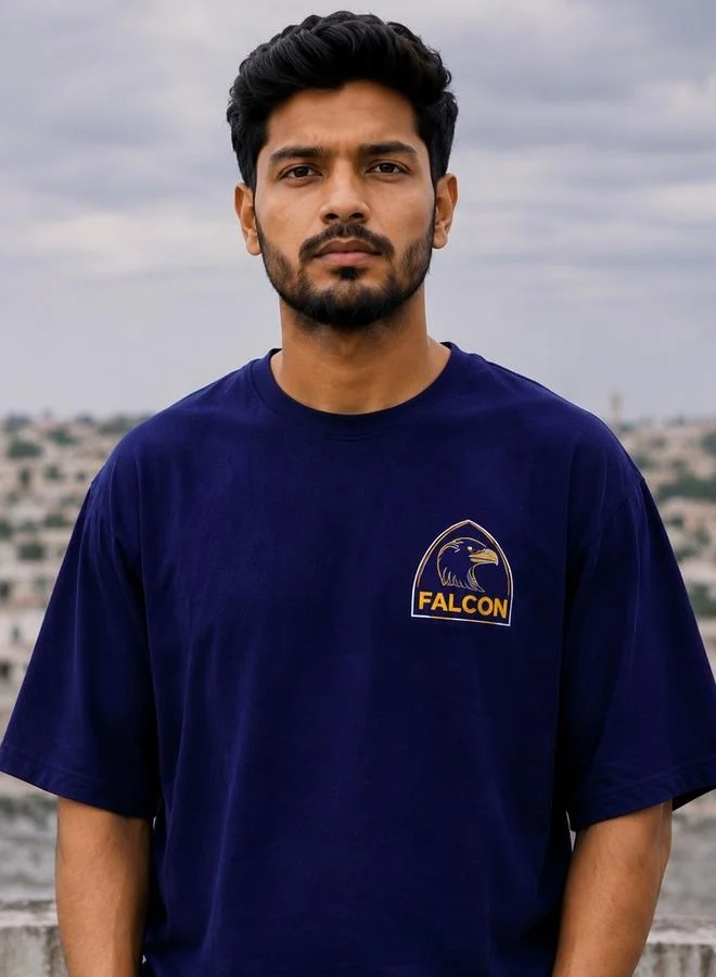 Take Two Blue Falcon Logo Graphic Print Relaxed Fit T-Shirt By Falcon