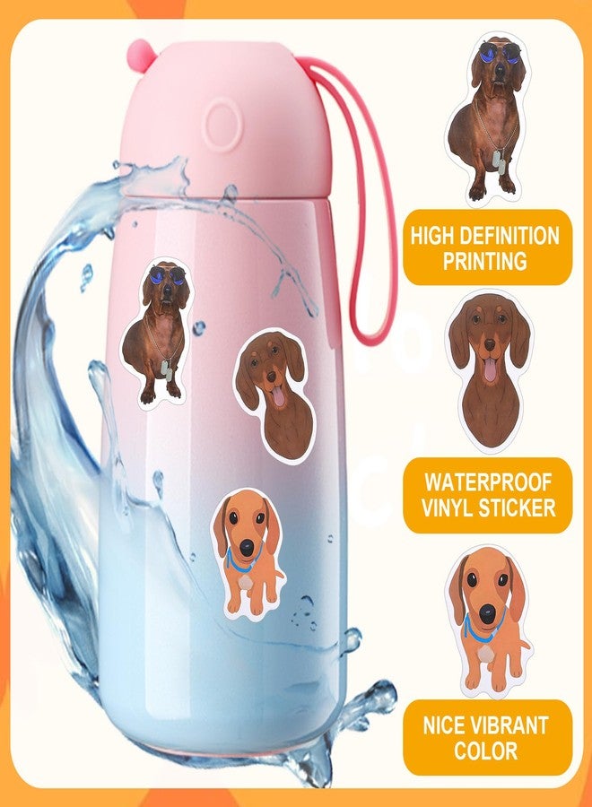 YUXIANLB 60 Pieces Cute Dachshund Dog Stickers for Water Bottles, Kawaii Sausage Pet Dog Stickers, Waterproof Vinyl Decals for Dog Lovers Gift DIY Bike Luggage Phone Case Laptop Scrapbook Skateboard - Image 3