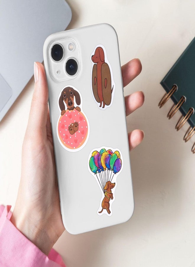 YUXIANLB 60 Pieces Cute Dachshund Dog Stickers for Water Bottles, Kawaii Sausage Pet Dog Stickers, Waterproof Vinyl Decals for Dog Lovers Gift DIY Bike Luggage Phone Case Laptop Scrapbook Skateboard - Image 4