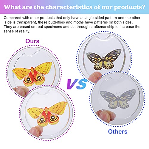 LET'S RESIN Realistic Paper Butterfly Moth,46 Pcs Double-Sided Faux Butterfly,Vintage Floral Decoration,Epoxy Resin Supplies/ Accessories for Resin Art,Crafts,Molds - Image 4