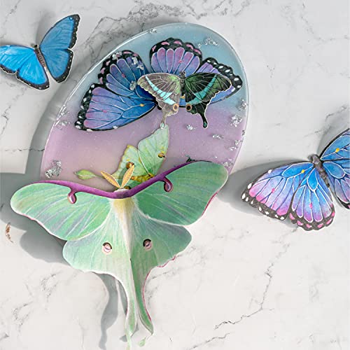 LET'S RESIN Realistic Paper Butterfly Moth,46 Pcs Double-Sided Faux Butterfly,Vintage Floral Decoration,Epoxy Resin Supplies/ Accessories for Resin Art,Crafts,Molds - Image 3