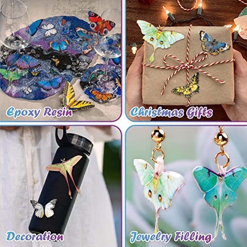 LET'S RESIN Realistic Paper Butterfly Moth,46 Pcs Double-Sided Faux Butterfly,Vintage Floral Decoration,Epoxy Resin Supplies/ Accessories for Resin Art,Crafts,Molds - Image 5