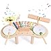 Asweets 7 in 1 Kids Drum Set for Toddlers Wooden Xylophone Musical Instruments Kit Play Set for Toddler Baby Drum Set Montessori Toys Sensory Toys Birthday Gifts for Girls Boys Moon - Image 2