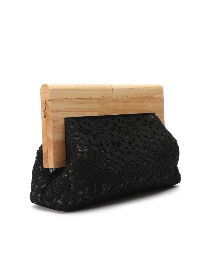 Mr.joe Mr Joe Black Elegant Crochet Clutch-shoulder bag for Women-4140 - Image 4