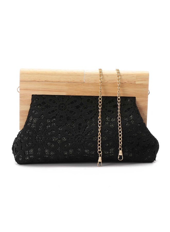 Mr.joe Mr Joe Black Elegant Crochet Clutch-shoulder bag for Women-4140 - Image 1