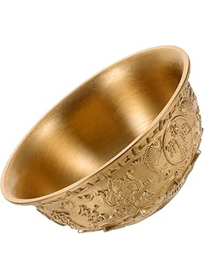 8cm Brass Feng Shui Wealth Bowl Treasure Basin Auspicious Decor for Home Office Shop Display - Image 1