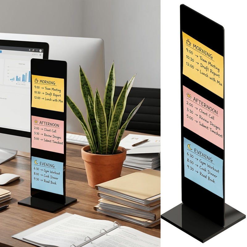 Colorless Acrylic Memo Board Detachable Stand Computer Screen Clip Message Board Office Desk Accessory - Image 1