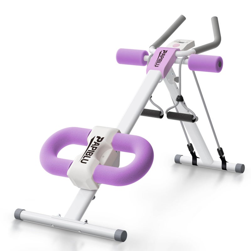 PAPIBLU Abdominal Trainers - Adjustable Ab Trainer Machine, Foldable Abdominal Workout Equipment with Knee Protection - Home Gym Core Strength Trainer for Men & Women - Purple - Image 1