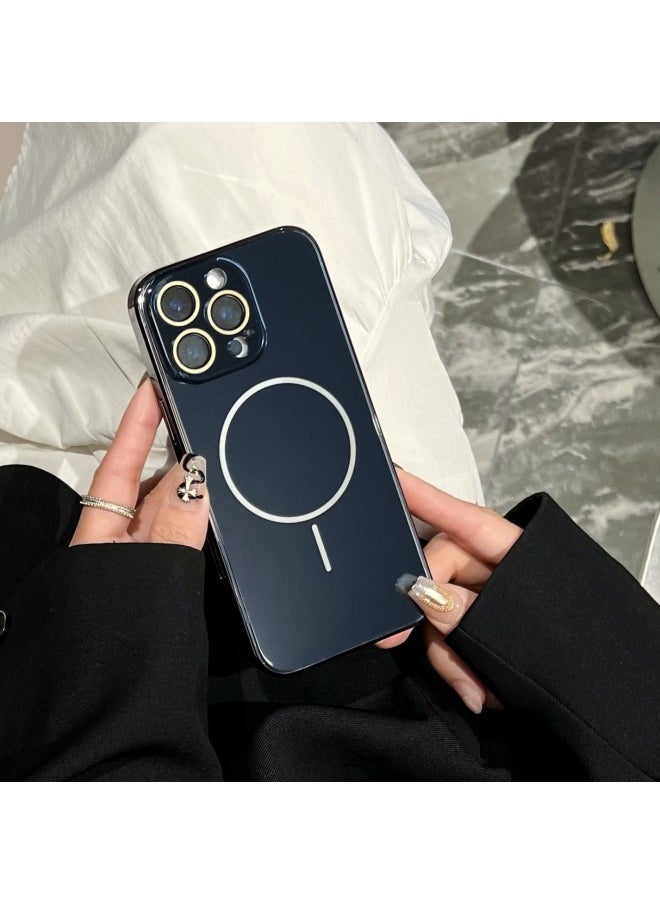 ماركة غير محددة حافظة هاتف مغناطيسية ذات حلقة رفيعة ذات عدسة زجاجية مناسبة لهاتف Iphone11/12/13/14/15/16 Pro Max-اللون: عدسة زجاجية Yh مغناطيسية سوداء لامعة - الموديلات القابلة للتطبيق: 15 (بدون تغليف)  - Image 1