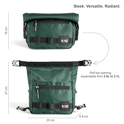 MONKEY TROOPERS Radiant Waist Bags for Men Women- Premium Stitching, Branded Zippers, Water resistant pocket, Fanny pack for Hiking Travel, Lightweight & Tough, Quick-Access Pocket (Dark Green) - Image 3