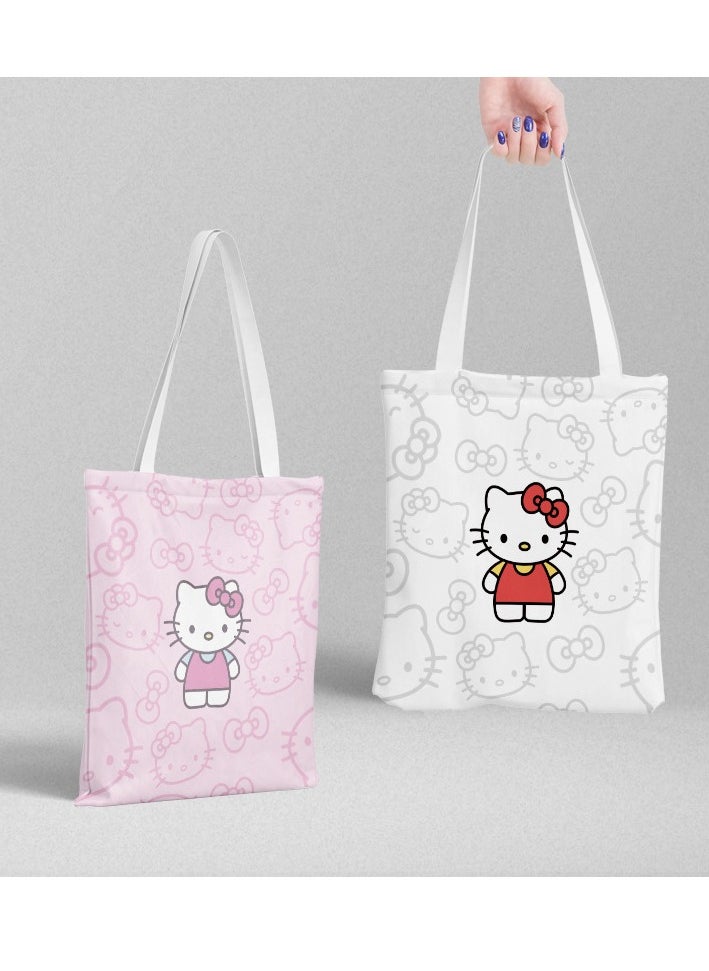 Generic Cartoon Hello Kitty One Shoulder Canvas Bag Student School Bag  - Image 1