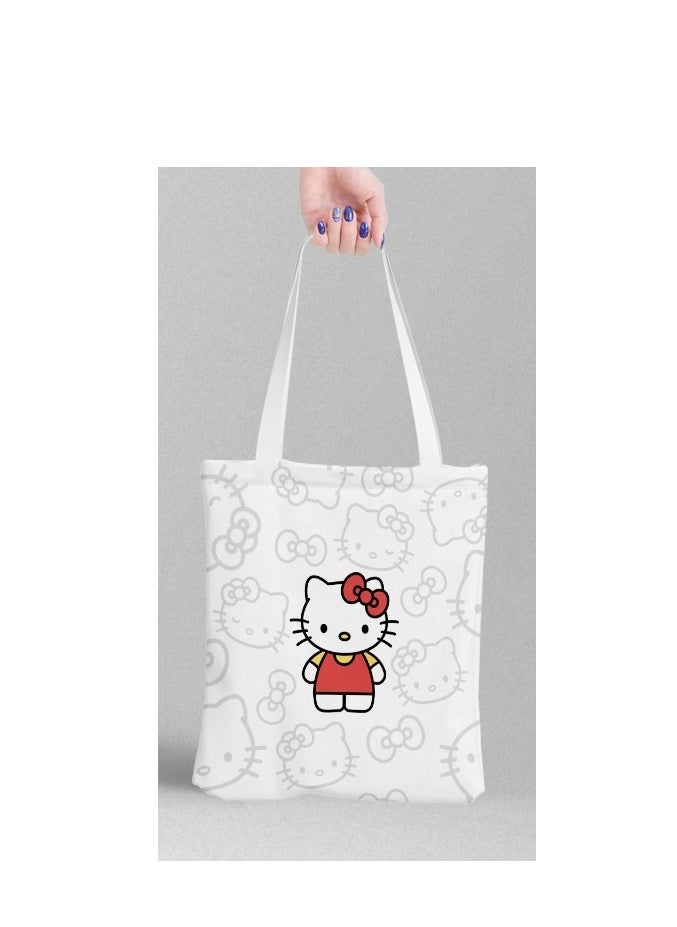Generic Cartoon Hello Kitty One Shoulder Canvas Bag Student School Bag  - Image 2