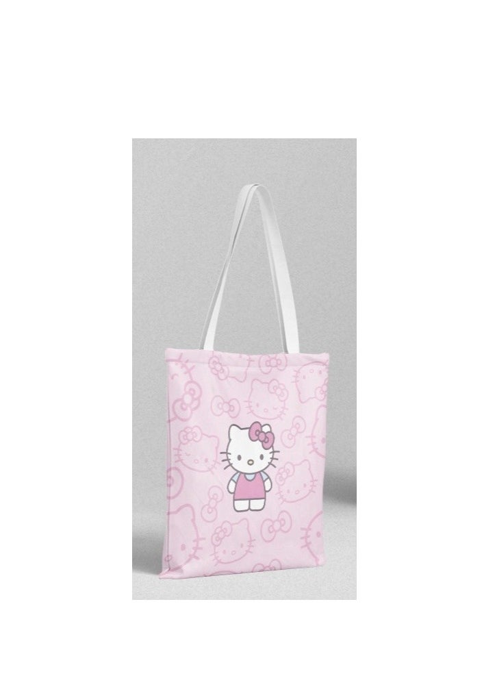 Generic Cartoon Hello Kitty One Shoulder Canvas Bag Student School Bag  - Image 3