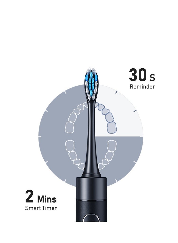 Bitvae P80 Sonic Electric Toothbrush with 40,000 VPM Vibration Frequency, 5 Cleaning Modes, Pressure Sensor, Smart 2-Minute Timer & Low Battery Reminder, W-Shaped 3D DuPont Nylon Brush Head for Superior Plaque Removal, IPX7 Waterproof Rechargeable Toothbrush for Adults with Long Battery Life, FCC Certified Oral Care Tooth Brush with 18-Month Warranty – Professional Dental Cleaning, Whitening & Gum Care - Image 4