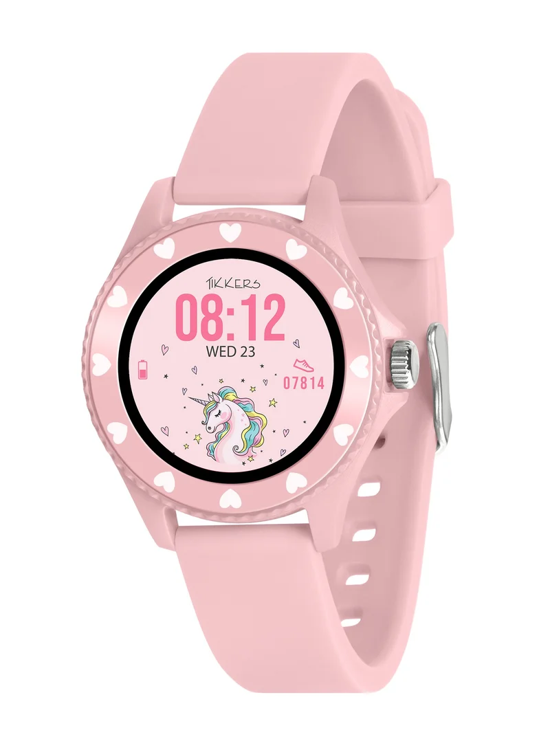 تيكرز Tikkers Smart Series 34 Pink Silicone Strap Smart Watch