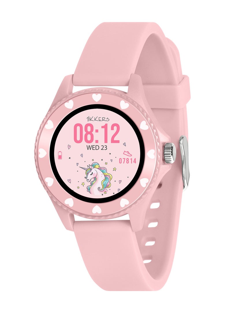 تيكرز ساعة ذكية تيكرز سلسلة  وردي بحزام سيليكون - Image 1