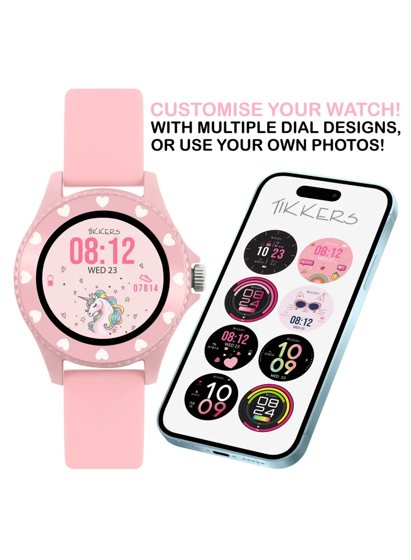 Tikkers Tikkers Smart Series 34 Pink Silicone Strap Smart Watch