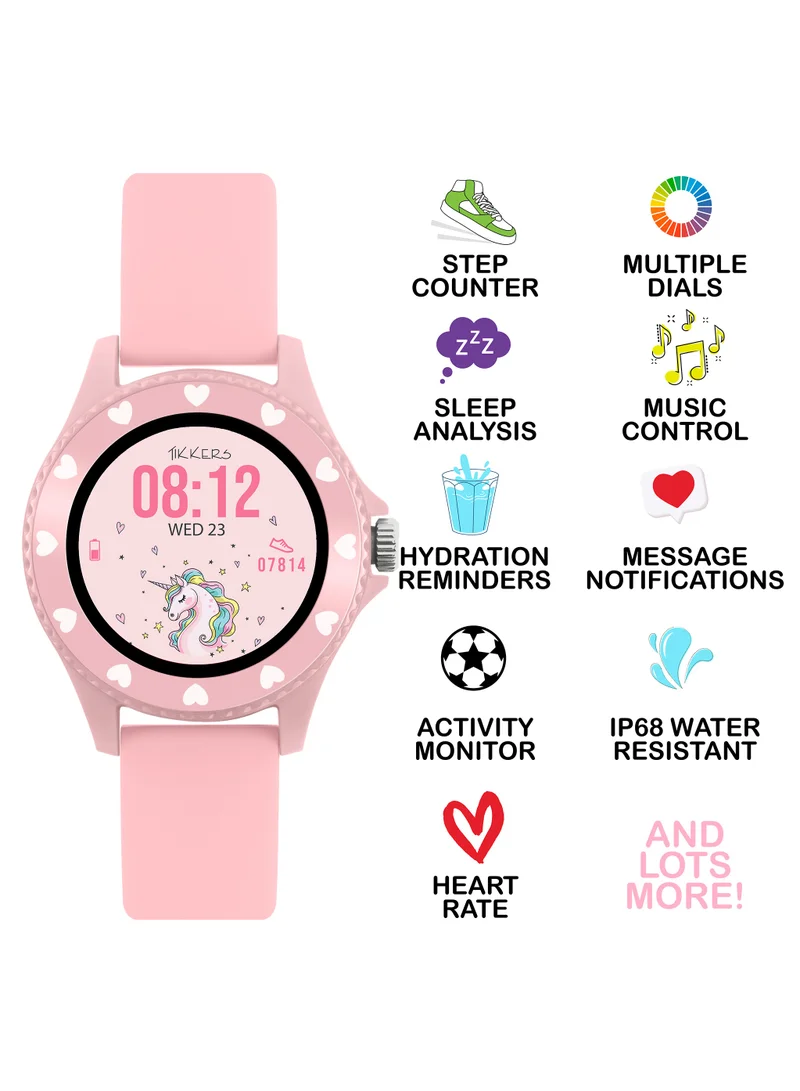 Tikkers Tikkers Smart Series 34 Pink Silicone Strap Smart Watch