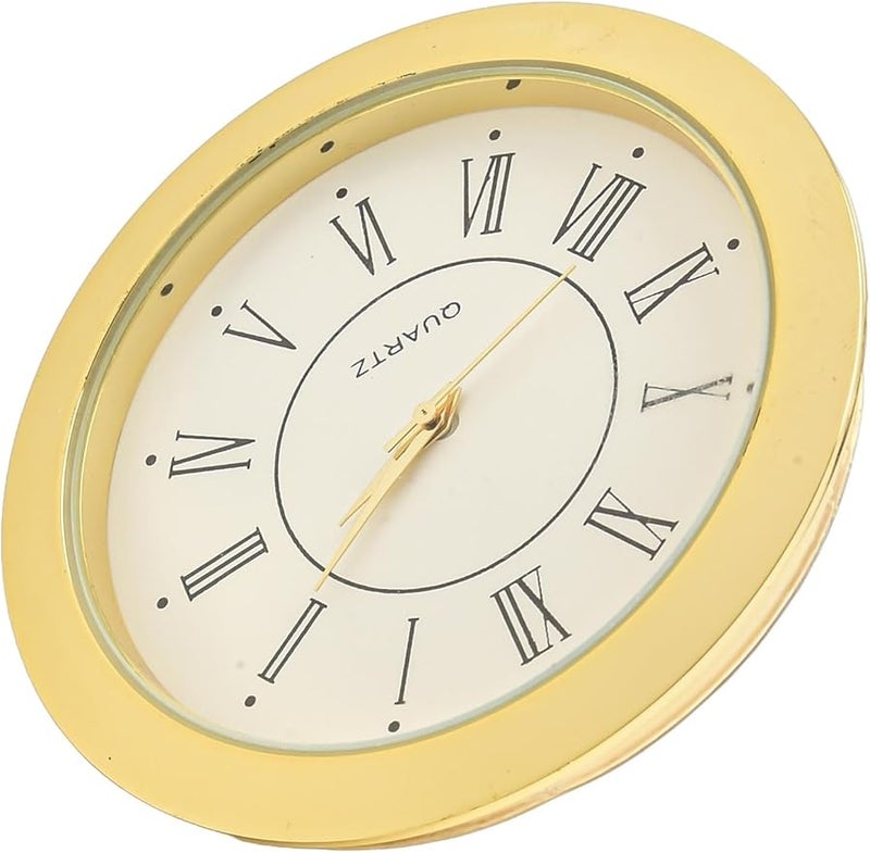 55mm Mini Clock Insert Quartz Movement Round Gold Silver Bezel Roman Arabic Numerals Crafts Home Decor - Image 3