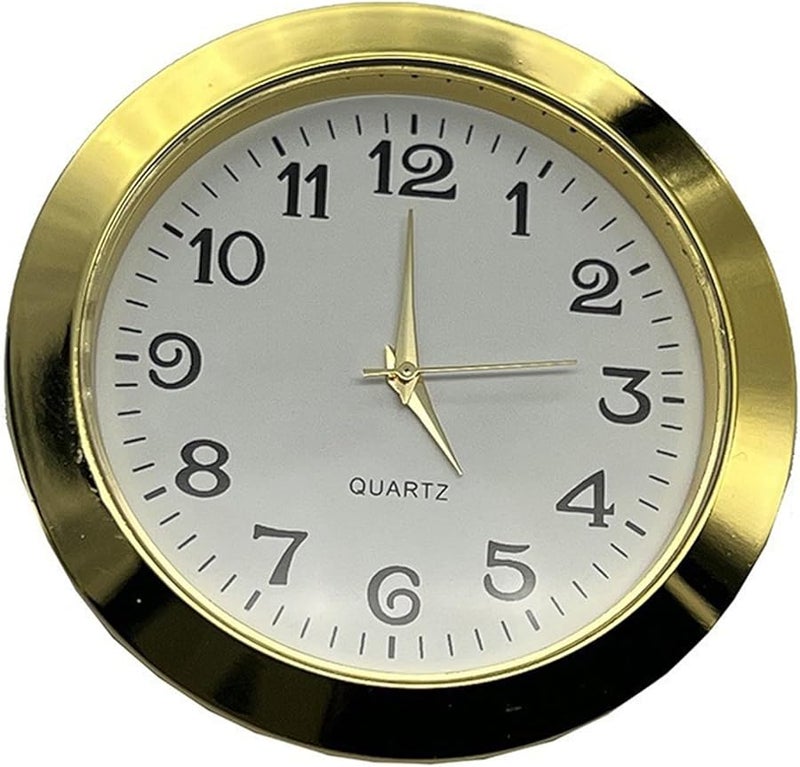 55mm Mini Clock Insert Quartz Movement Round Gold Silver Bezel Roman Arabic Numerals Crafts Home Decor - Image 4