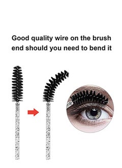 SYOSI 100 PCS Disposable Eyelash Brush, Mascara Wands Makeup Brushes Applicators Kits for Eyelash Extensions and Eyebrow Brush with Container  - Image 2