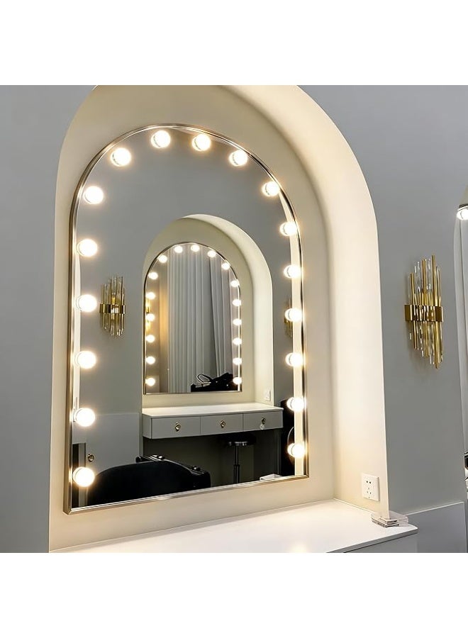Vphom Arched Hollywood LED Vanity Mirror with Lights, Large Makeup Mirror with Round LED Bulbs, Modern Arch Dressing Table Mirror for Bedroom, Beauty Salon & Makeup Studio - Image 5