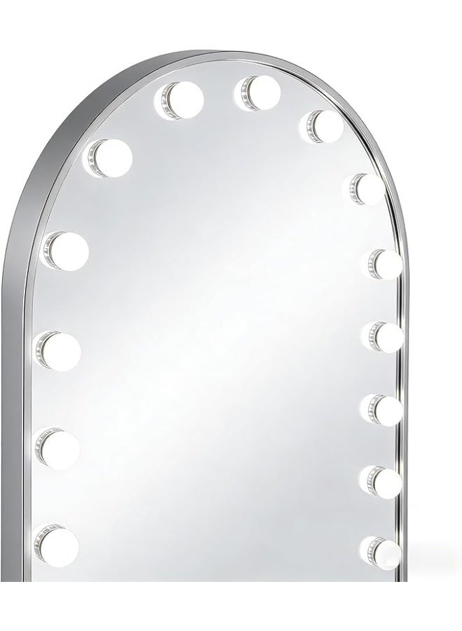 Vphom Arched Hollywood LED Vanity Mirror with Lights, Large Makeup Mirror with Round LED Bulbs, Modern Arch Dressing Table Mirror for Bedroom, Beauty Salon & Makeup Studio - Image 4