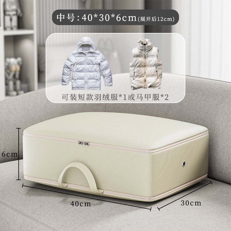 Large Capacity Down Jacket Storage Bag Medium Beige