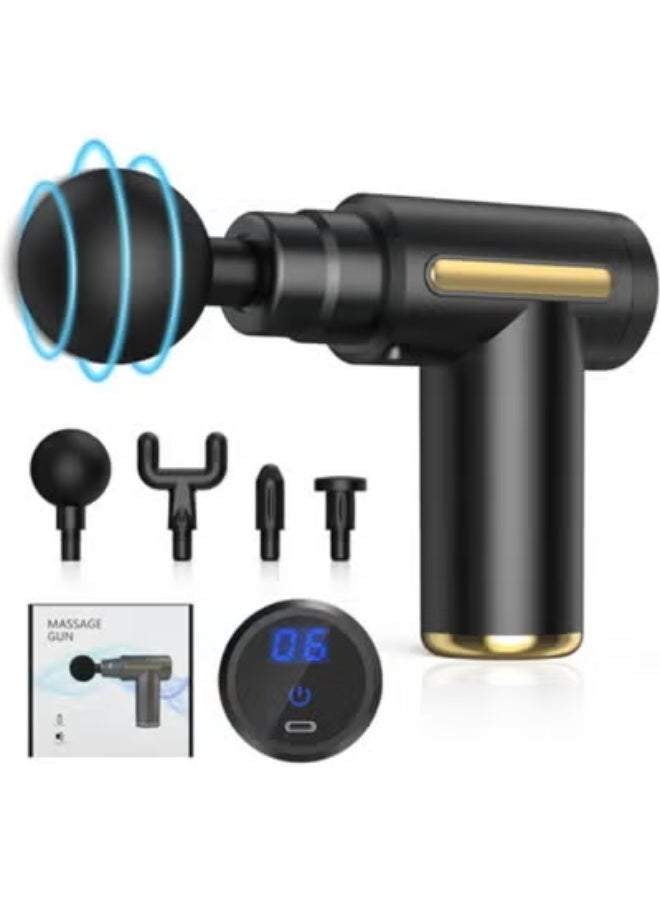 Mini Massage Gun – Deep Tissue Percussion Massager with 6 Speeds & 4 Heads, Super Quiet, USB-C Rechargeable - Image 1