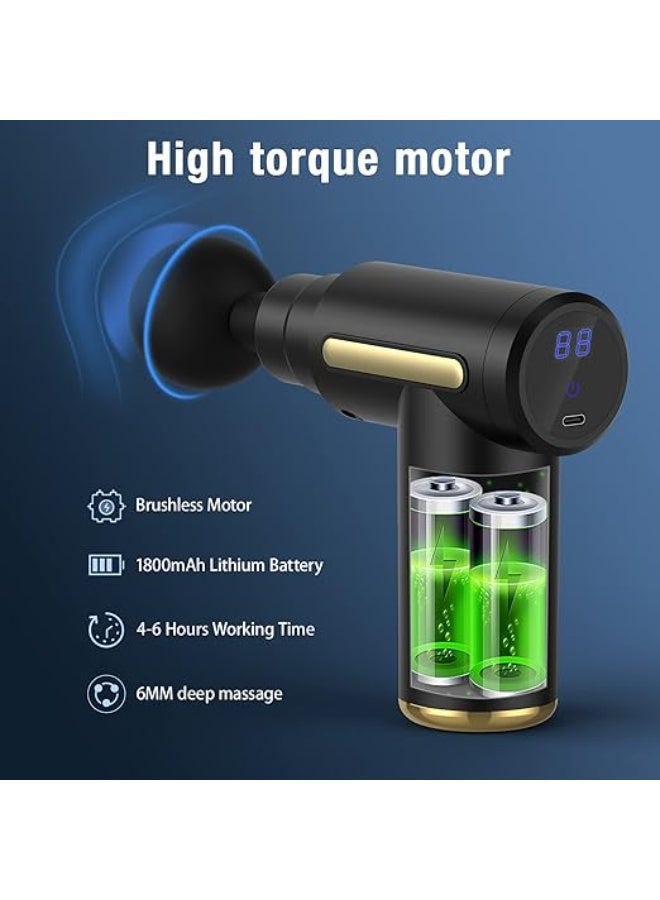 Mini Massage Gun – Deep Tissue Percussion Massager with 6 Speeds & 4 Heads, Super Quiet, USB-C Rechargeable - Image 4