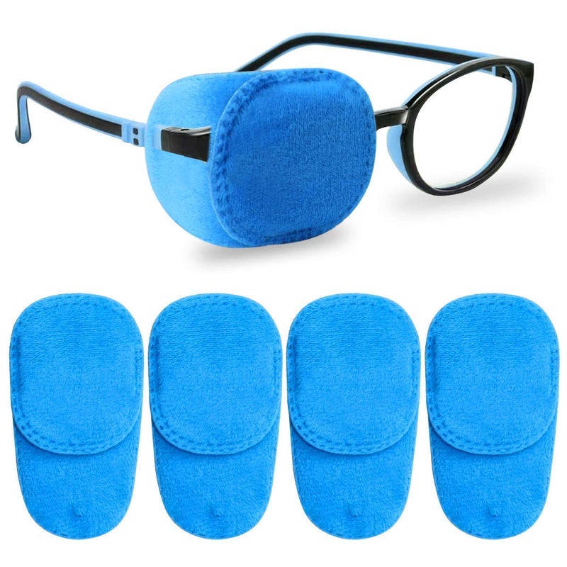 Hecaty HECATY 4 Pack Eye Patches for Kids Girls Boys, Right & Left Eye Patch for Glasses, Lazy Eye Patch for Children Treating Lazy Eye Amblyopia Strabismus and After Surgery (Blue)  - Image 1
