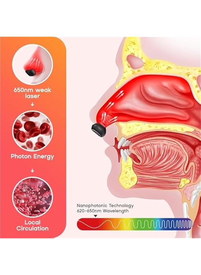 Arabest Rechargeable Red Light Nasal Therapy Device with Auto Shut-off - Portable Soothing Nose Device for Home and Travel (1 pc)  - Image 2