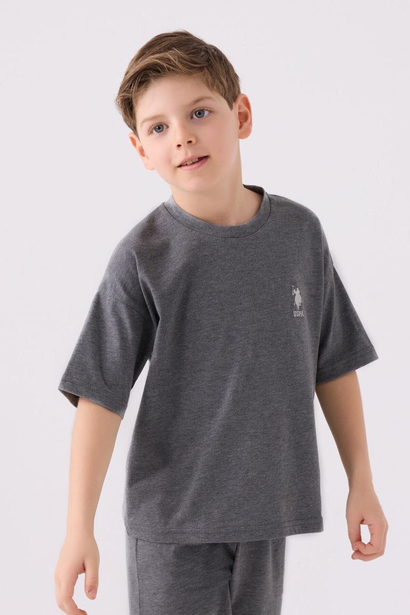 U.S. Polo Assn.  set برمودا ملانج أنثراسايت للأولاد  - Image 2