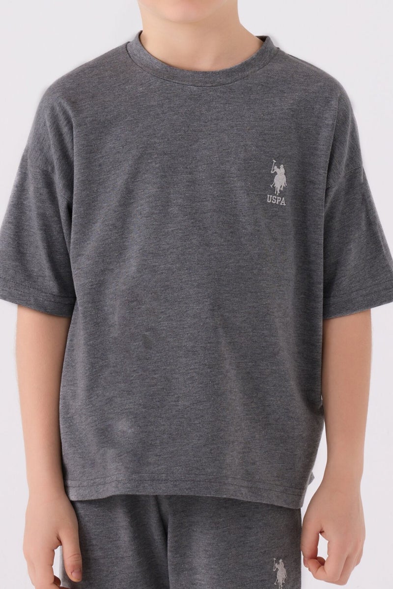 U.S. Polo Assn.  set برمودا ملانج أنثراسايت للأولاد  - Image 4