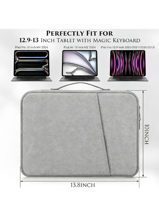 12.9 Inch 13 inch Tablet Sleeve Bag Compatible with iPad Air 13 inch(M3/M2) 2025/2024 iPad Pro 13 inch M4 2024, S10+ 12.4 inch 2024/iPad Pro 12.9 M2 2022/2021/2020,Surface Laptop Go 12.4" Galaxy Tab S7+S8+/S9+/S9FE+ 12.4" 2022/2023 Generation with Magic Keyboard/ Smart Keyboard Folio Carrying Case - Image 2