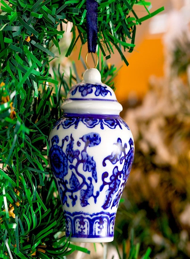 Vesici 8 Pieces Christmas Chinoiserie Ornaments Mini Ginger Jar Ornaments Porcelain Hanging Ornaments Blue and White Ginger Jars Chinoiserie Decor for Xmas Tree Decorations (Classic) - Image 4