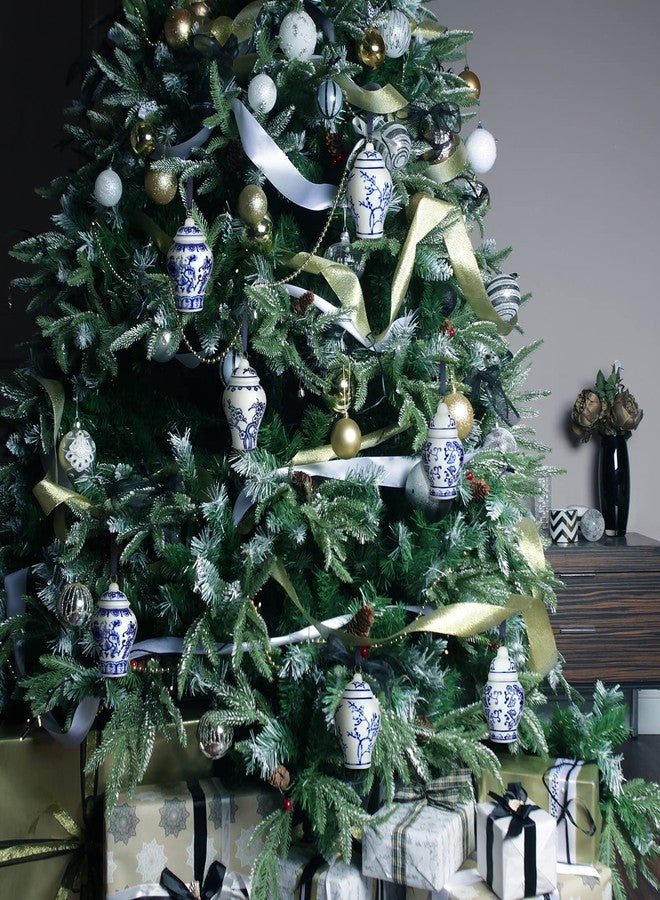 Vesici 8 Pieces Christmas Chinoiserie Ornaments Mini Ginger Jar Ornaments Porcelain Hanging Ornaments Blue and White Ginger Jars Chinoiserie Decor for Xmas Tree Decorations (Classic) - Image 5