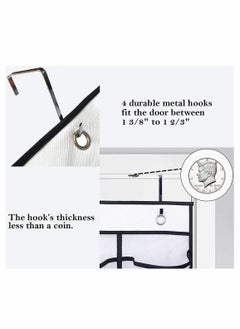 Y&D Pockets Over Door Shoe Storage Organiser Hanging Organizer Rack with Hooks Foldable Polyester Cotton Fabric Wardrobes for Gloves Hat Cup Toy  - Image 5