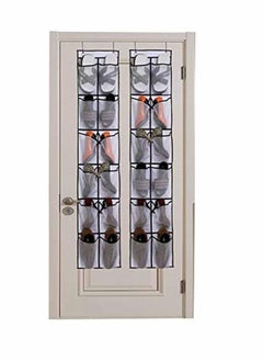 Y&D Pockets Over Door Shoe Storage Organiser Hanging Organizer Rack with Hooks Foldable Polyester Cotton Fabric Wardrobes for Gloves Hat Cup Toy  - Image 4