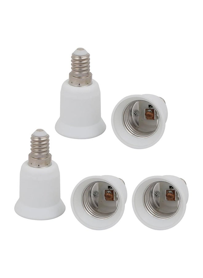sourcingmap 5 Piece E14 To E27 Extender Adapter Converter Lamp Bulb Socket Holder White 
