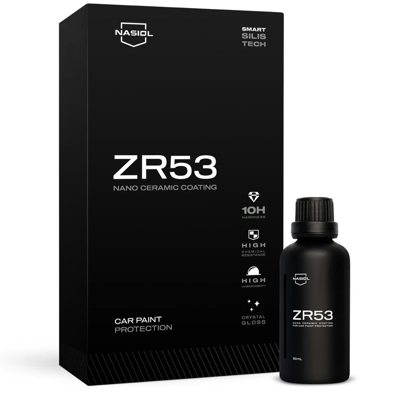 مجموعة طلاء السيراميك النانوي Nasiol ZR53 للسيارات 10H حماية نهائية للطلاء لمسة ناعمة لمسة نهائية لامعة فائقة مقاومة للماء تصل إلى 3 سنوات من المتانة