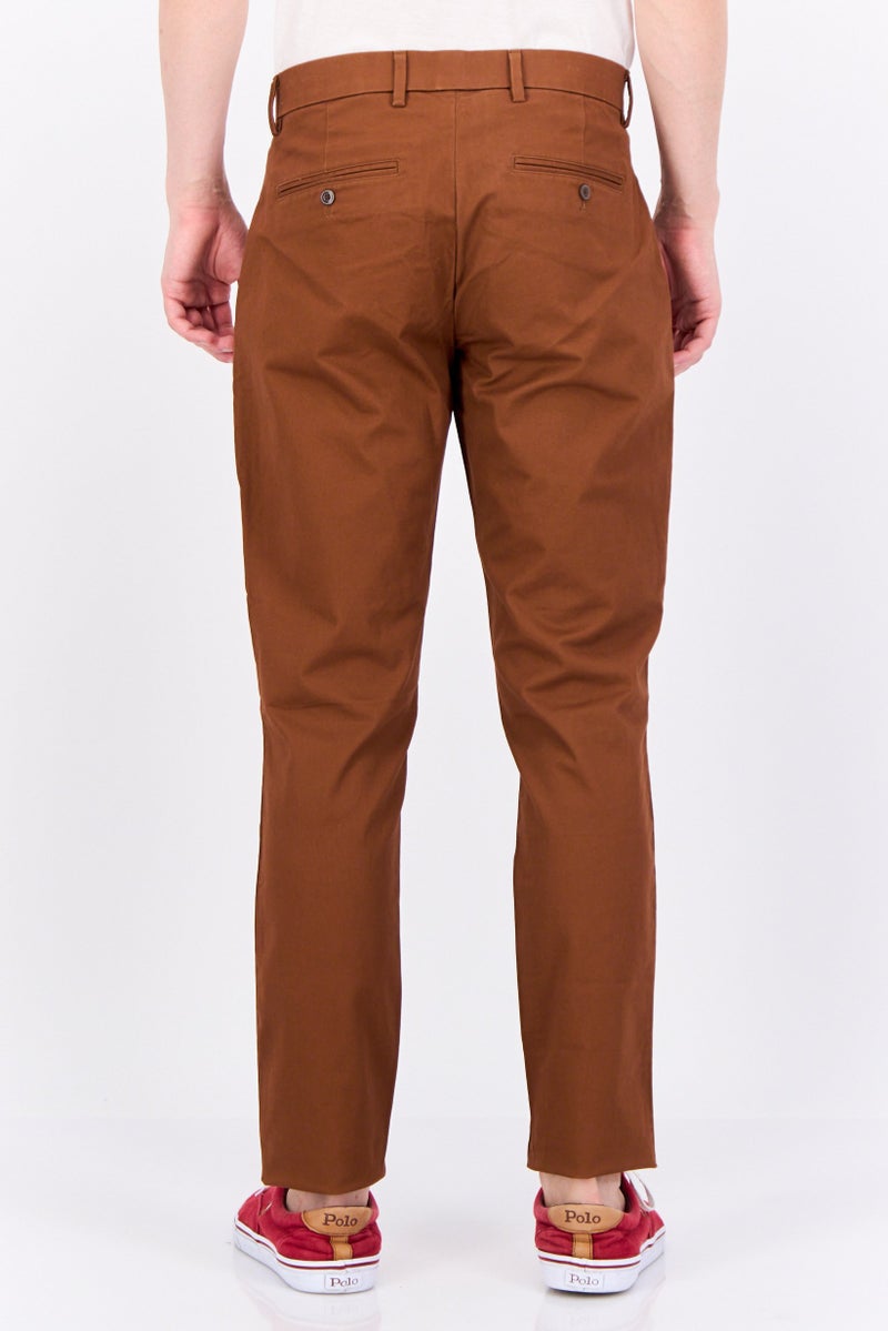 GAP Men Slim Fit Solid Chino Pants, Brown - Image 4