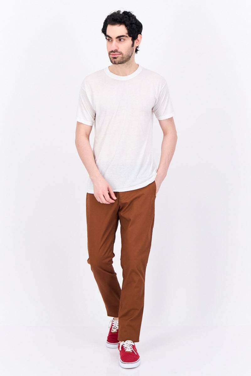 GAP Men Slim Fit Solid Chino Pants, Brown - Image 2
