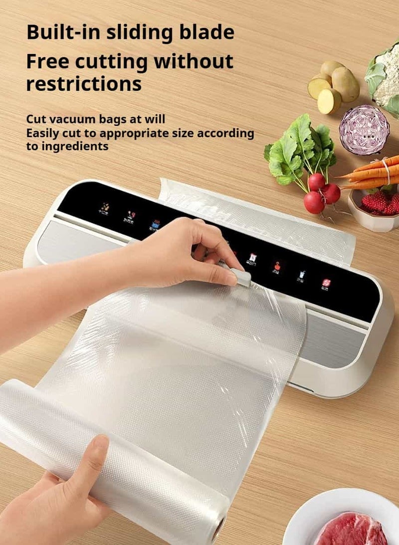 أديلي جهاز شفط الهواء من أكياس الطعام الأوتوماتيكي مع 7 أوضاع جافة ورطبة، يشمل 10 أكياس تفريغ لحفظ الطعام والتخزين طويل الأمد - Image 5