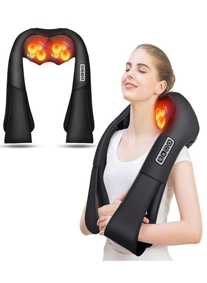 جهاز تدليك شياتسو للظهر والرقبة، جهاز تدليك للظهر، تدليك عميق للأنسجة، تدليك الرقبة والكتفين مع خاصية التسخين، وسادة تدليك كهربائية للكتفين والساقين وعضلات الجسم، أفضل الهدايا للنساء والرجال - Image 1