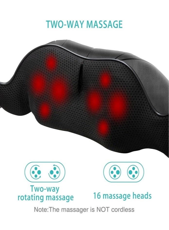 جهاز تدليك شياتسو للظهر والرقبة، جهاز تدليك للظهر، تدليك عميق للأنسجة، تدليك الرقبة والكتفين مع خاصية التسخين، وسادة تدليك كهربائية للكتفين والساقين وعضلات الجسم، أفضل الهدايا للنساء والرجال - Image 4