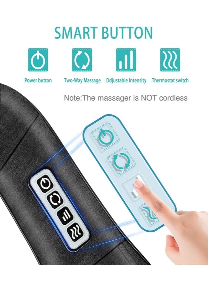 جهاز تدليك شياتسو للظهر والرقبة، جهاز تدليك للظهر، تدليك عميق للأنسجة، تدليك الرقبة والكتفين مع خاصية التسخين، وسادة تدليك كهربائية للكتفين والساقين وعضلات الجسم، أفضل الهدايا للنساء والرجال - Image 3