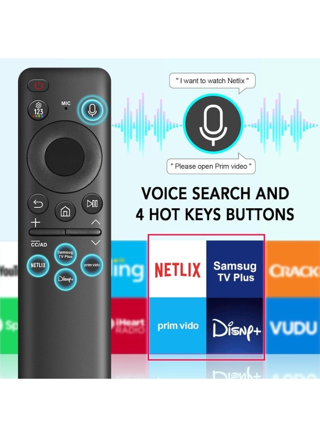 BN59-01432A Solar Voice Remote Replacement for Samsung TV Remote with Bluetooth Rechargeable Solar Cell, Compatible with Samsung TV 2023 2024 Neo QLED Smart 8K HDR Ultra HD TVs VG-TM2360E - Image 3