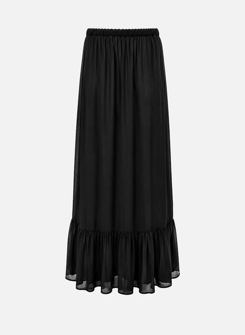 Lichi  Maxi dress with ribbons on the bodice and a semi-sheer skirt for Women | Best Price UAE